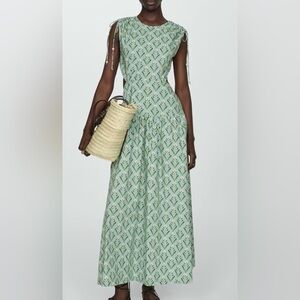 Mango Green Patterned Maxi Dress